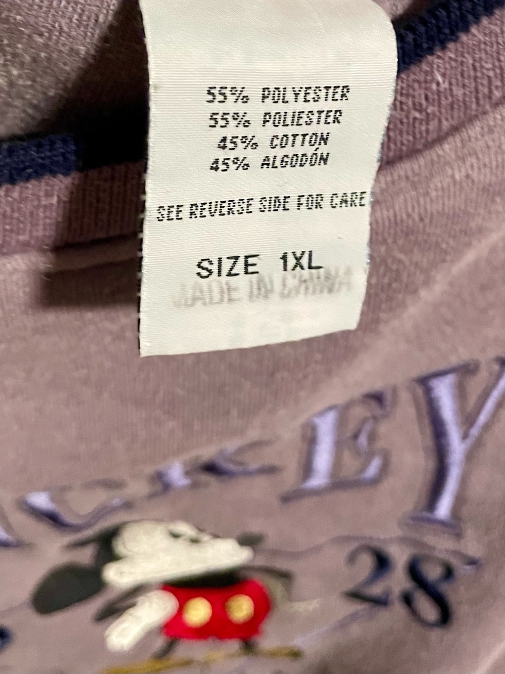 Women’s XL 90s Vintage Disney Mickey Classic Legend Lavender Crewneck Sweatshirt - Picture 4 of 7
